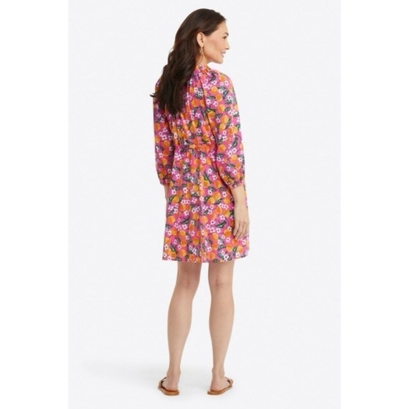 Draper James Kellie Babydoll Dress Orange‎ Blossom oversized fun XS - Picture 2 of 10